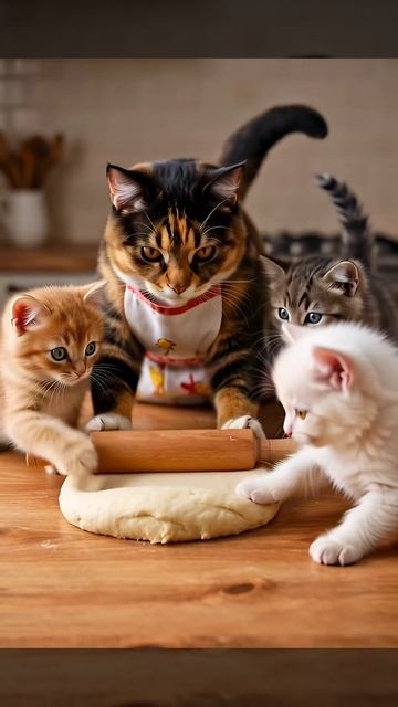 Кошка с котятами