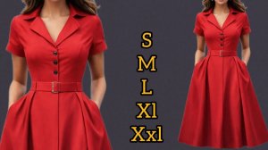 Моделирование платья с поясом и короткими рукавами