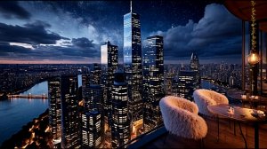 Уютное кафе с видом на вечерний город Потрясающе красивая музыка для отличного вечера