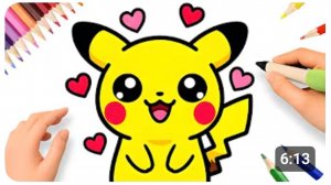 КАК НАРИСОВАТЬ ОЧЕНЬ ПРОСТОГО МИЛОГО ПИКАЧУ В СТИЛЕ КАВАЙИ  ❤️💗