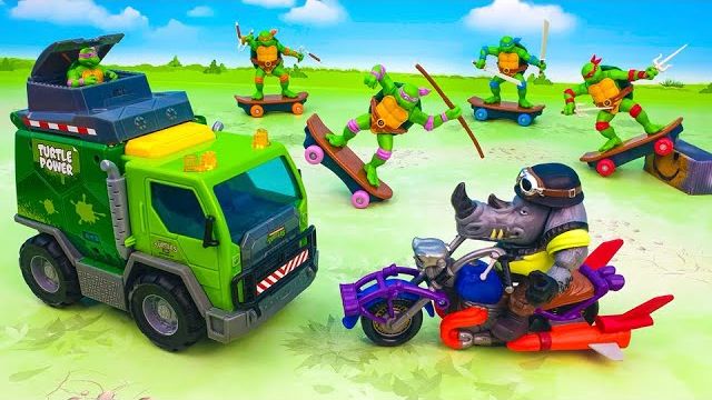 Черепашки-Ниндзя на скейтах против хулигана Рокстеди. Щенячий патруль, динозавры. Детские мультики