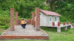 Начинаю строить кухню. Строю большие кирпичные колонны. Серия 9. Ли Фук Ви
