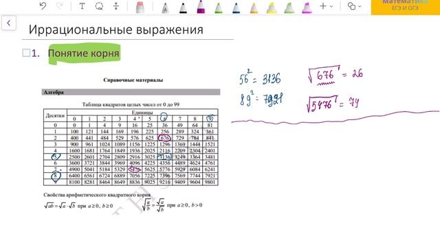 ЕГЭ математика БАЗА 2026. Задание 4. Подстановку в формулу с корнем.