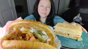 Мукбанг Биг Маэстро бургер и тортик "Наполеон" .