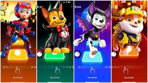 Мультики для Детей Щенячий Патруль Tiles Hop - РАЙДЕР, ГОНЩИК, МАРШАЛЛ, КРЕПЫШ