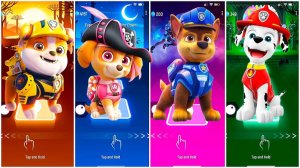 Мультики для Детей Щенячий Патруль Tiles Hop - КРЕПЫШ, СКАЙ, ГОНЩИК, МАРШАЛЛ