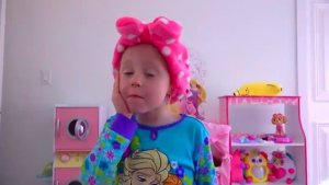 Nastya found a baby doll and pretends to be a parent