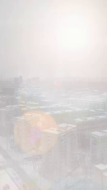 Зима из окон ресторана Гонконг