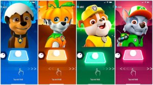 Мультики для Детей Щенячий Патруль Tiles Hop - ГОНЩИК, МАРШАЛЛ, КРЕПЫШ, РОККИ