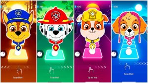 Мультики для Детей Щенячий Патруль Tiles Hop - ГОНЩИК, МАРШАЛЛ, КРЕПЫШ, СКАЙ