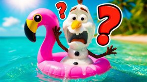 ОЛАФ ТАЕТ на ПЛЯЖЕ! 🌞☀️😱 | СРОЧНОЕ СПАСЕНИЕ с Эльзой! | Ледяное приключение для детей