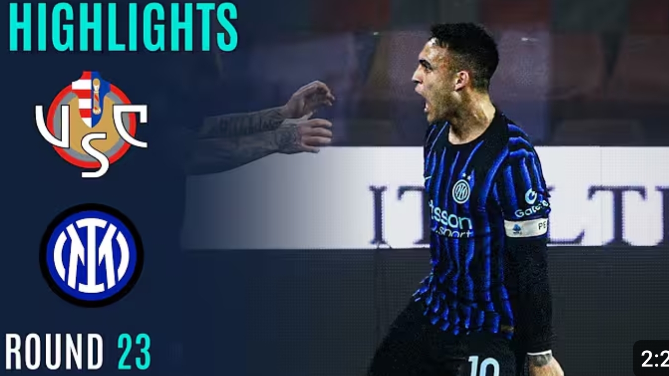 Кремонезе 0:2 Интер. Видеообзор матча. Италия, 25/26 тур 23. смотреть онлайн