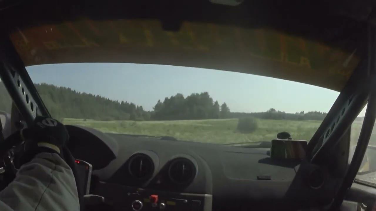 Ралли "Белые ночи 2023".  Момент вылета в поле на втором "Куянсуо". Федоров М- Пюннонен С.