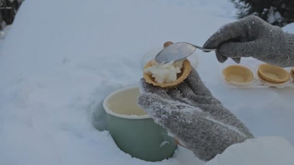✨Повторяю рецепт из интернета, Мороженое из снега!😍Получится или нет?