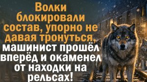 Волки блокировали состав упорно не давая тронуться, машинист прошёл вперёд и окаменел от находки на