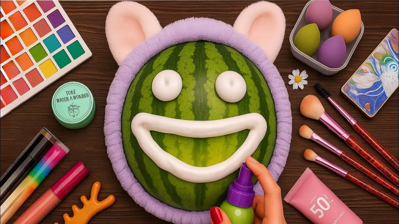 ASMR Makeup, Красивый Макияж для Арбуза смотреть онлайн