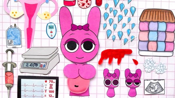 Спрунки PINKI 🌸Бумажное рождение малышей - двойняшек 👶🏻