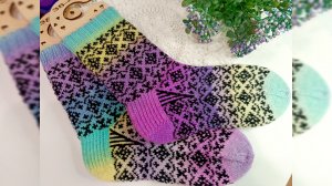 Носки с жаккардом 🧦❣️Мастер класс. 1 часть.