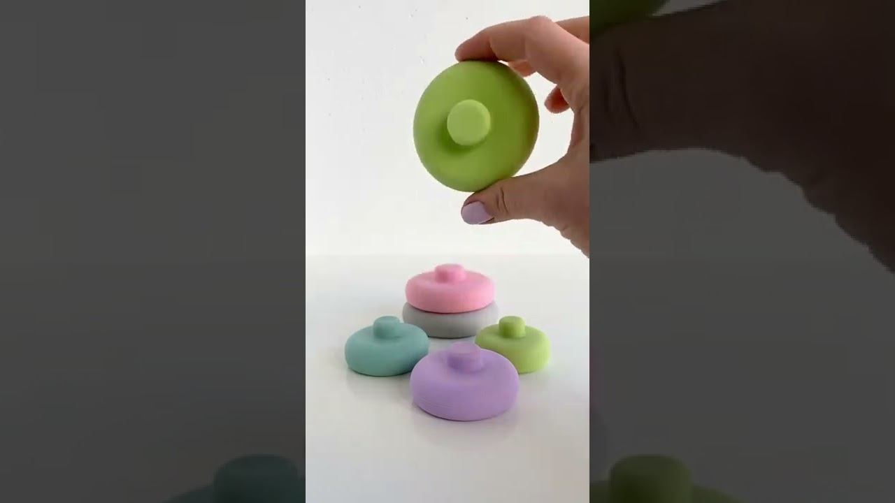 Пирамидка - прорезыватель 2в1 из пищевого силикона КРУГИ, iSюминка