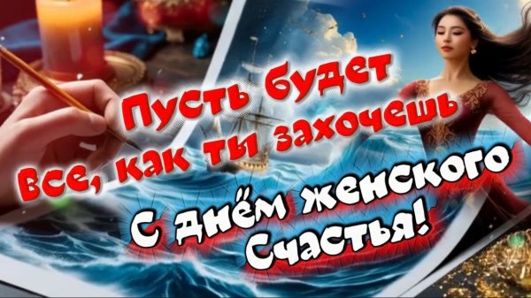 Пусть будет все, как ты захочешь! С днем женского счастья!