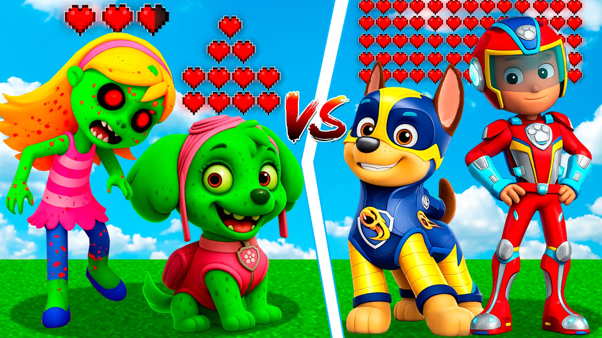 Кто Самый Сильный Щенячий Патруль в Майнкрафт? Битва Мегащенки против Зомби Хоррор Версии Мультик!