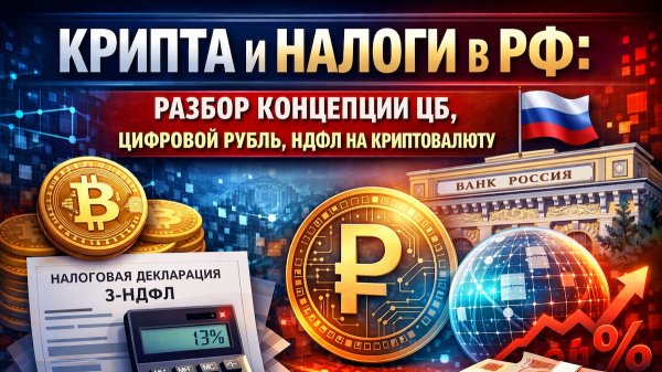 Крипта и налоги в РФ: разбор концепции ЦБ, цифровой рубль, НДФЛ на криптовалюту