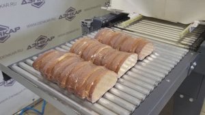 Термоупаковочная машина ТМ-2А упаковка сухарей. ДЭНКАР