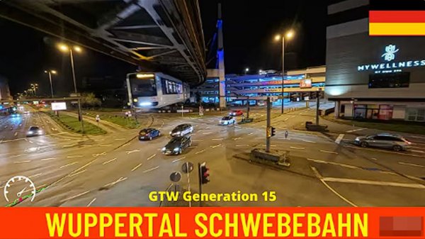 🚂 4К SmartTV ➤ Ночная поездка по подвесной железной дороге Швебебан - Вупперталь (Германия)! 🚂