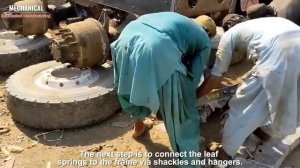 Пакистанская мастерская выпрямляет погнутое шасси грузовика !