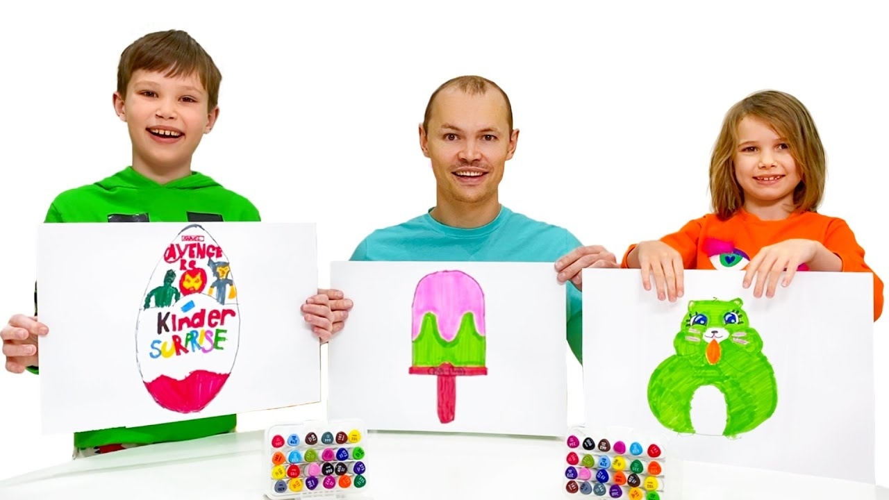 ℹ️ КТО ЛУЧШЕ РИСУЕТ? Челлендж - КАТЯ И МАКС смотреть онлайн