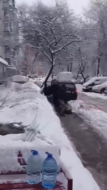 🇺🇦Украинский полицейский контролирует как во дворе жилого дома ничего не происходит… смотреть онлайн