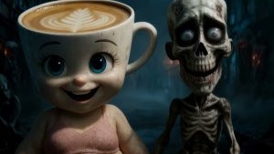 Пухленькая Балерина Капучино встречается с Тунг Тунг Сахуром скелетоном.