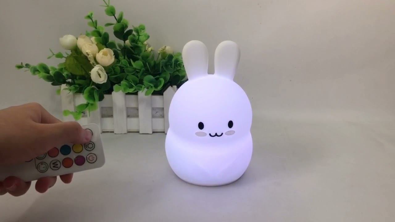 Ночник силиконовый ЗАЙКА светодиодный с пультом