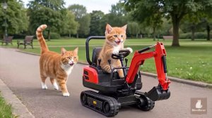 Котики и экскаватор