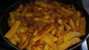 Картошка, жаренная с салом! Этот рецепт очень простой.