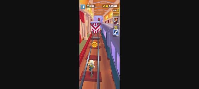 Subway Surf.Бежим от сердитого инспектора смотреть онлайн