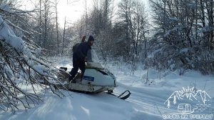 Прокладываем с сыном на Буране лыжню