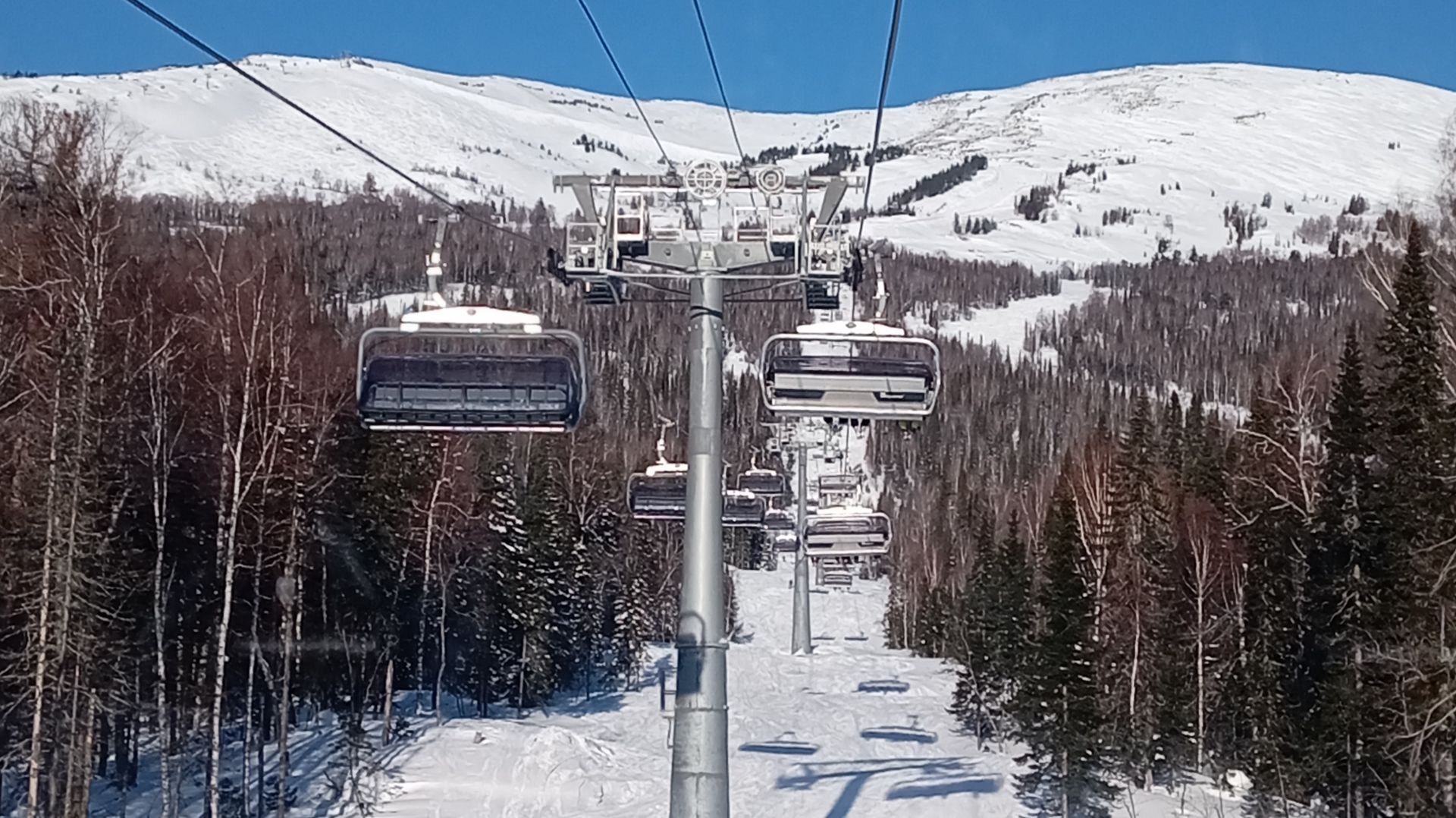 Красота с подъёмника в Шерегеше