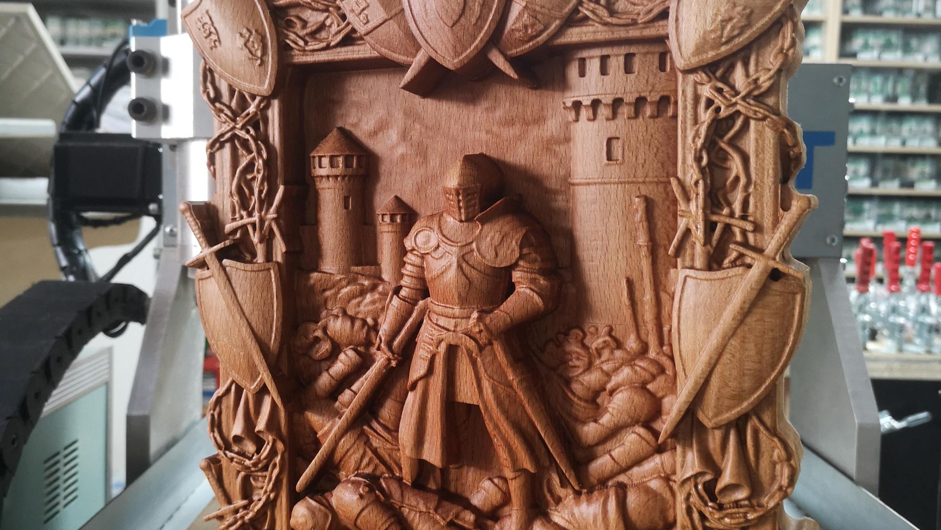 Фрезеровка панно созданного с помощью ИИ.