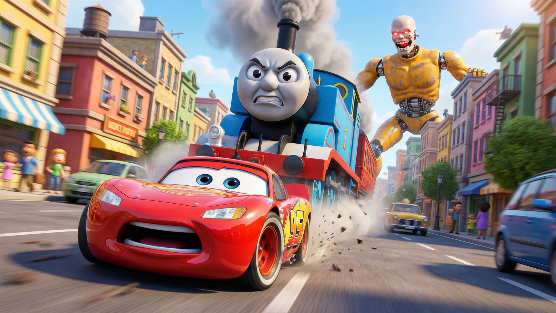 Молния Маквин и его друзья прячутся от Томаса! Что же натворил Тестер!?