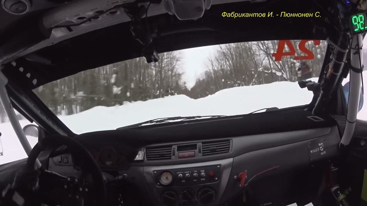 Ралли "Суворов 2024" СУ-4. Фабрикантов И. - Пюннонен С. Mitsubishi Lancer Evo-8.