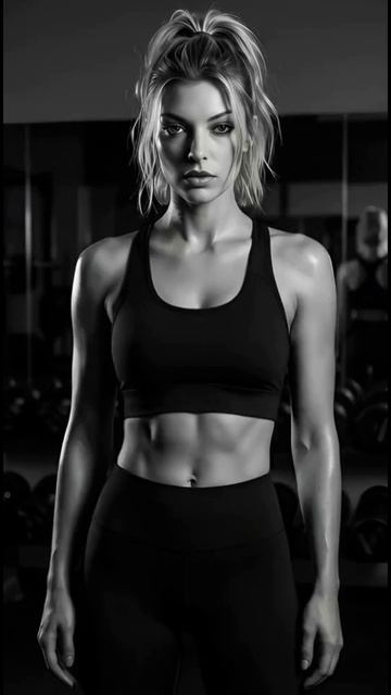 Девушка в спортзале. Bright Fashion Background