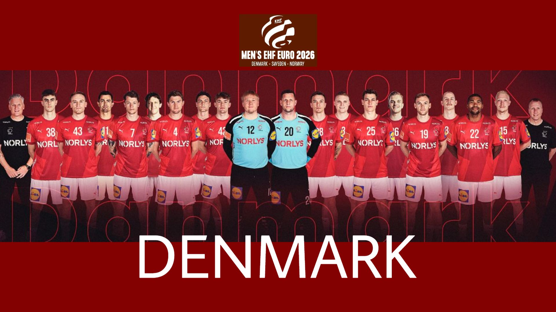 Danmark - europamester for truppen til herrernes EHF Euro'26