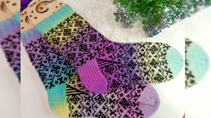 Носки с жаккардом 🧦МК. Закрываем мысок. Вторая часть.