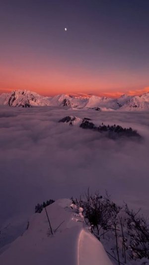 Прекрасное утро на самой высокой вершине Монблана, Франция