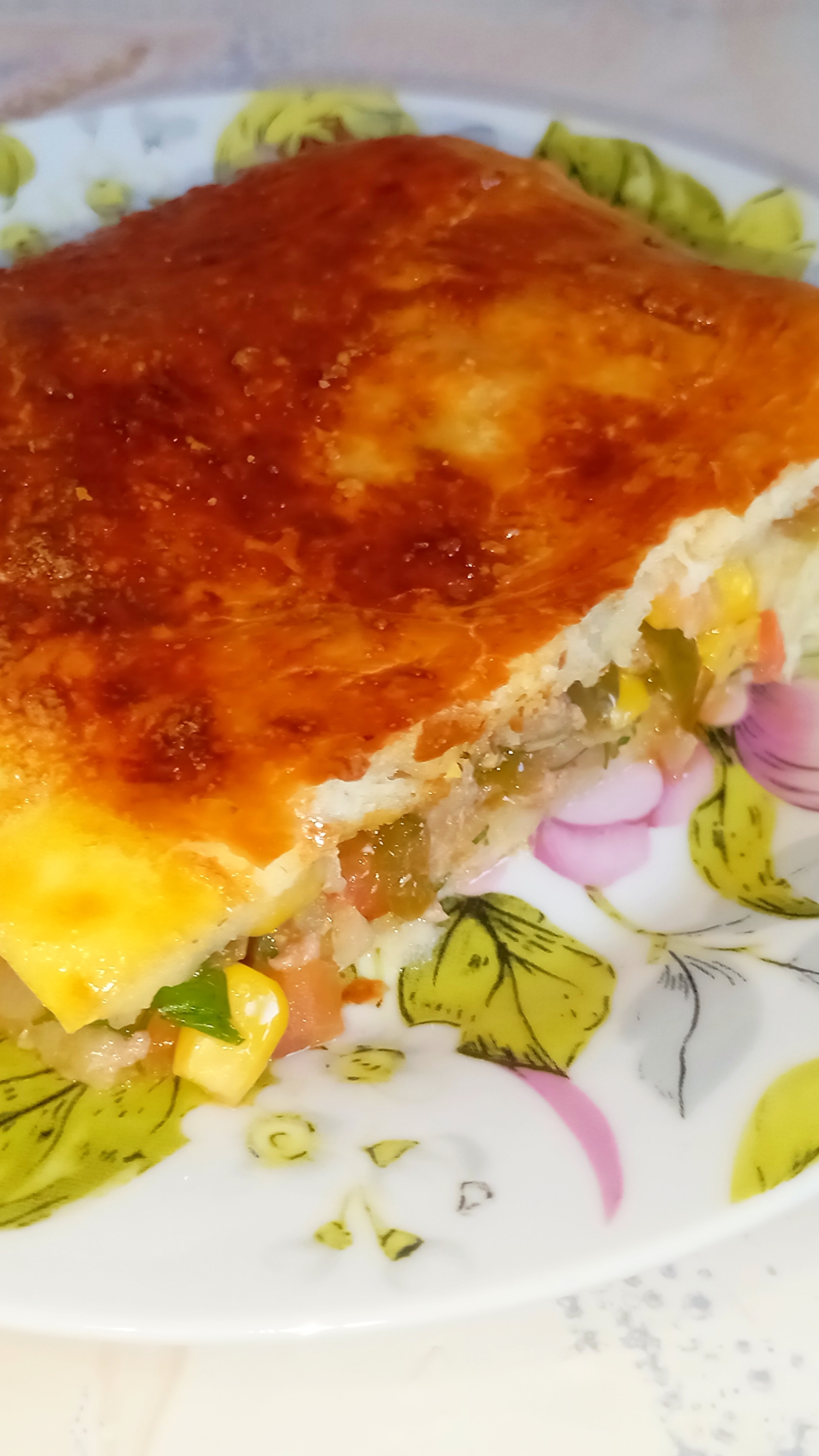 Мексиканский пирог из слоёного дрожжевого теста#еда#кулинария#рецепты#вкусно#готовимдома