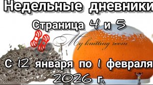Недельные дневники. Страница 4 и 5. С 19 января по 1 февраля 2026 г.