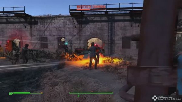 Fallout 4 - Поселенцы защищают замок от синтов института