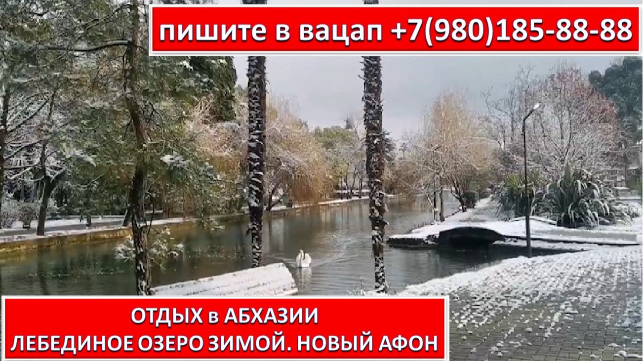 ОТДЫХ в АБХАЗИИ. ЛЕБЕДИНОЕ ОЗЕРО ЗИМОЙ. НОВЫЙ АФОН