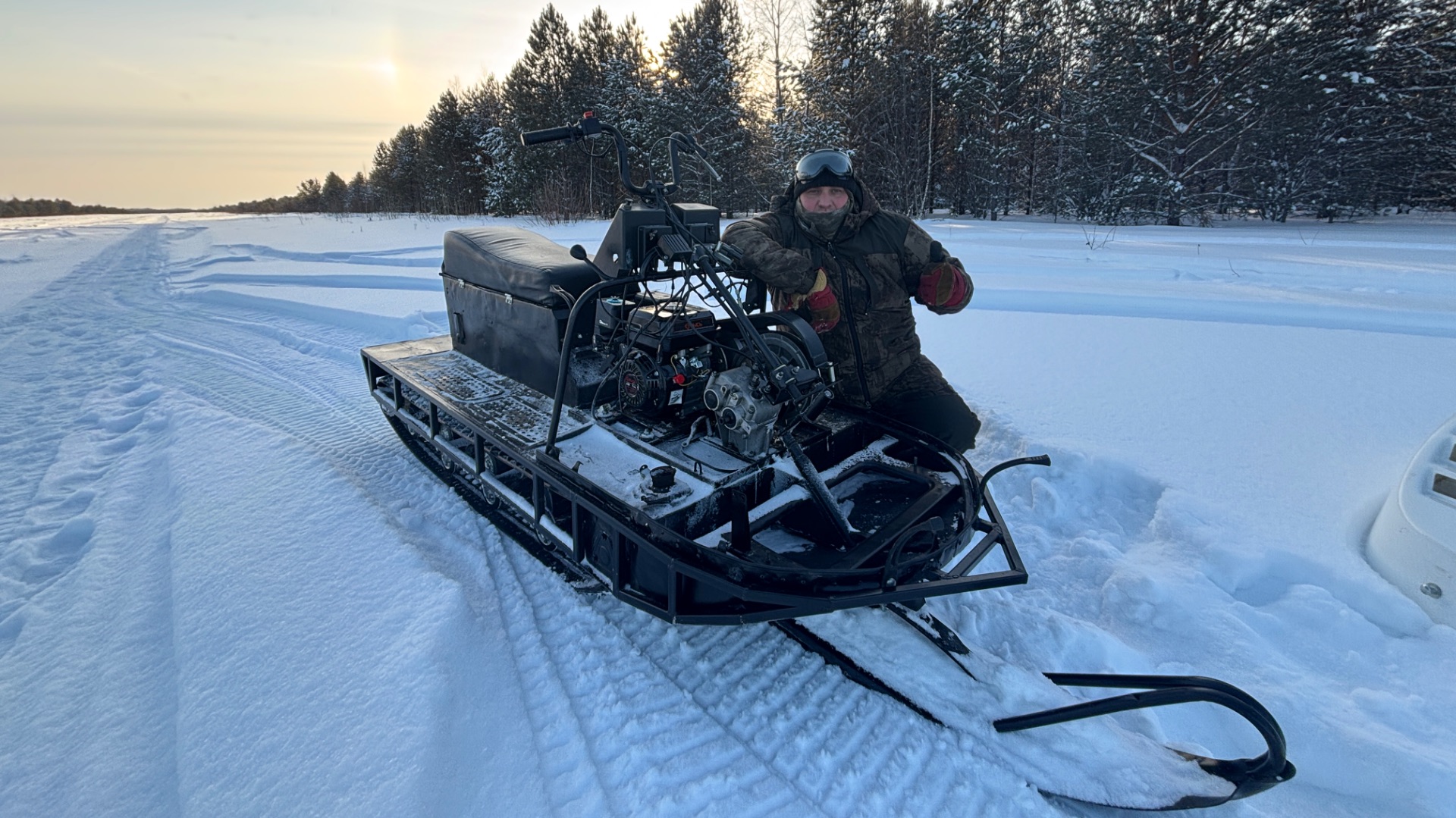 Первый выезд на буране с мотором от мотоблока 7 лс. смотреть онлайн